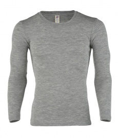 HMens Longsleeve (wool/silk) - grey melange