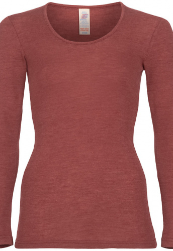 Damen-Unterhemd, lange Arme, aus Wolle/Seide - kupfer Damen-Unterhemd, lange Arme, aus Wolle/Seide - kupfer