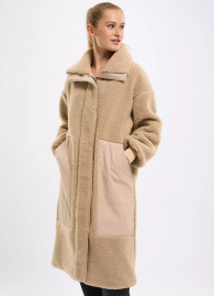 Damen Fleece-Mantel - cream