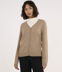 Damen V-Neck Cardigan (Wolle) - beige