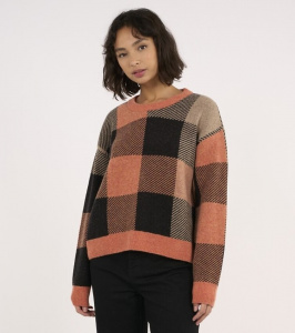 Damen Pullover "Pixel Check" (Wolle) - multi