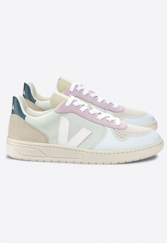 Veja "V-10 Suede" - jade white multico