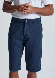 Linen Shorts "Bird" - navy