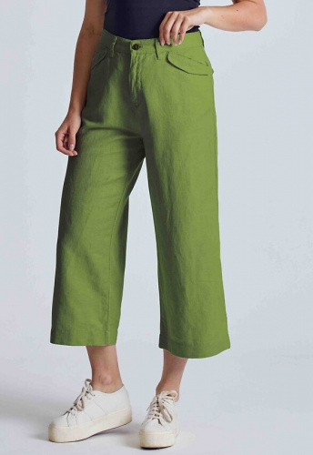 Leinen Culotte "Betty" - spring green