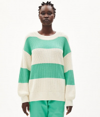 Pullover "Haayle Blockstripe" - undyed/bright lime