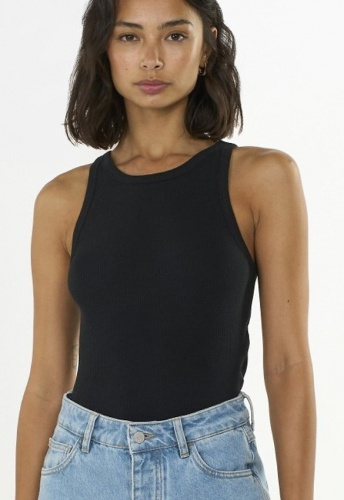 Racer Rib Top - schwarz