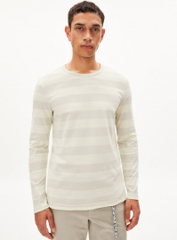 Longsleeve "Yohaan Bold Stripes" - lunar rock/oatmilk