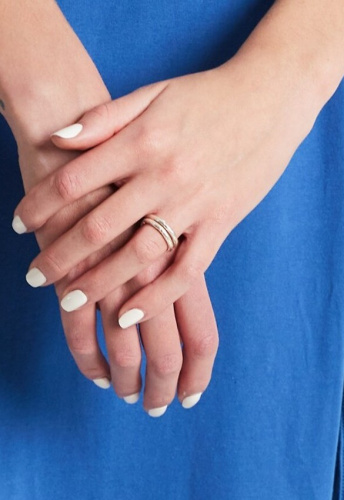 Beaten Rings (2er Set) - silber