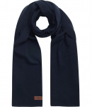 Fine Rib Scarf (Wolle) - navy