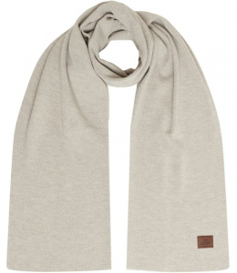 Fine Rib Scarf (Wolle) - pastel grey