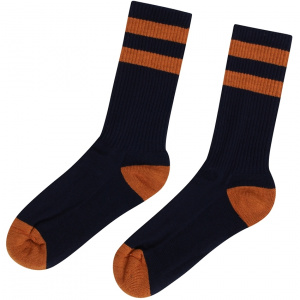 Merino Socke - navy/amber