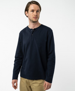 Henley Langarmshirt "Rahul" - navy