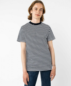 T-Shirt "Avan Stripes" - navy/weiß