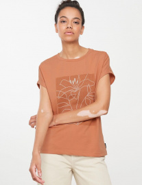 Damen T-Shirt "Cayenne Flower Lines" - capri orange