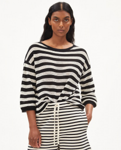 Pullover "Rathaa Striped" - black/off white