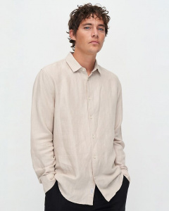 Kuyichi "Nico Shirt" (Linen) - light sand melange