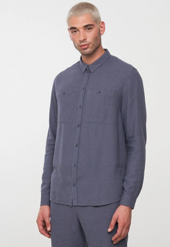 Shirt "Walnut" (viscose/linen) - dove blue