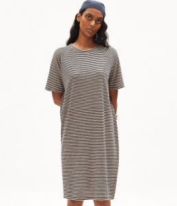 Jerseykleid "Chaaru Lovely Stripes" - black/light desert