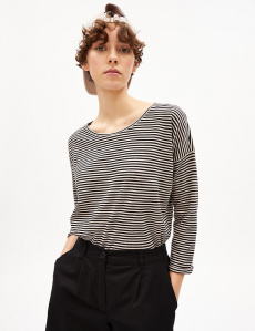 Longsleeve "Sianaa Lovely Stripes" - black(light deser