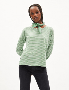 Longsleeve "Sianaa Lovely Stripes" - smith green/oatmilk