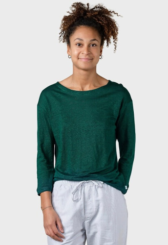 Longsleeve "Gudrun" (Leinen) - moss green