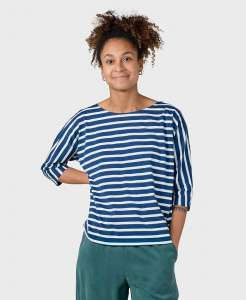 Emma Striped Tee - ocean/cream