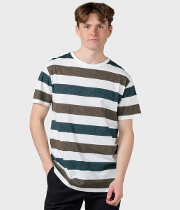 Tee "George" - olive/moss green stripes