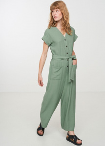 Jumpsuit "Dianella" (Leinen) - leaf green