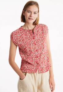 Anna Floral Top - red