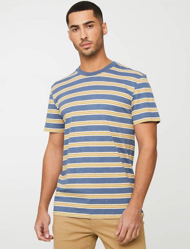 T-Shirt "Cacao Stripes" - dark arctic blue