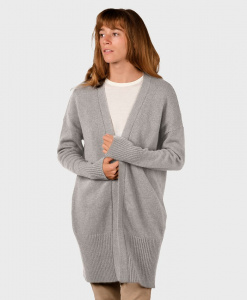 Wollstrick-Cardigan "Rosemarie" - pastel grey