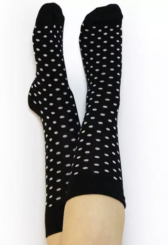Socken - schwarz/natur gepunktet