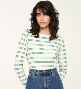 Longsleeve "Lovage Stripes" - garden green