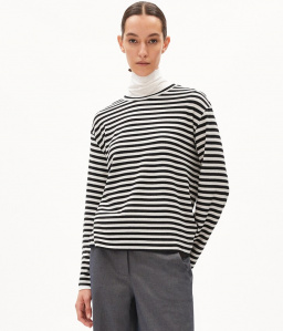 Longsleeve "Marynaa Knitted Stripe" - kitt/black