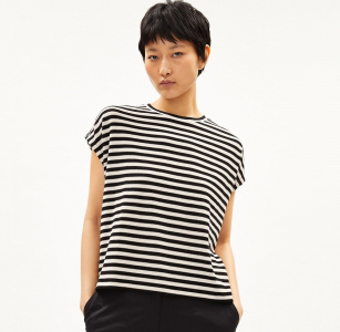 Shirt "Jaanisa Knitted Stripe" - kitt/black