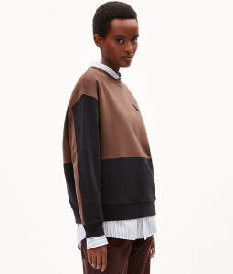 Sweatshirt "Aarin Patched" - deep brown/black
