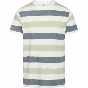 Tee "George" - sky blue/sage stripes