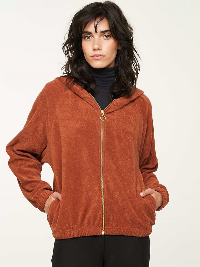 Terry Sweat Jacket "Padauk" - almond