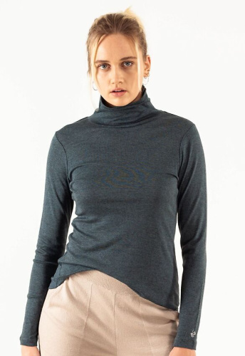 Rollkragen-Longsleeve - pinie