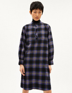 Flannel Dress "Charlinaa Check" - purple stone