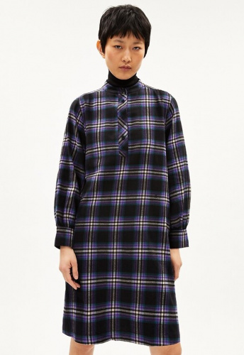 Flanell-Kleid "Charlinaa Check" - purple stone