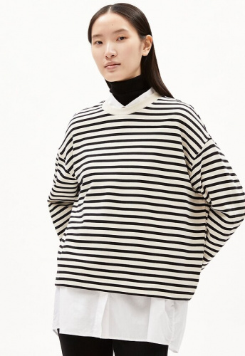 Sweatshirt "Frankaa Maarlen Stripe" - undyed/black