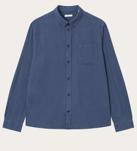 Melange Flanell-Hemd - estate blue