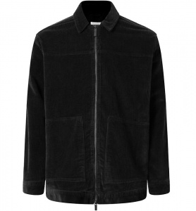 Curderoy Zip Overshirt - black jet