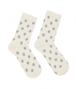 Lanius "Spotted Socks" (wool) - off white/grey mel