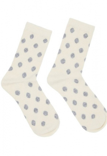 Lanius "Socken Mit Punkten" (Wolle) - off white/grey mel