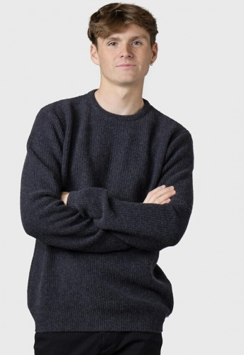 Round Neck Merino Knit "Frede" - anthracite