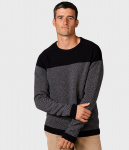 Strickpullover "Halfdann" (Wolle) - black/light grey
