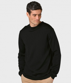 Basic Merino-Strickpullover - black