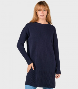 Wollstrick-Kleid "Thea" - navy